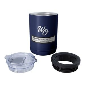 New Rare White Owl‎ 2-in-1 Vacuum Insulated Tumbler Can Cooler Navy Blue Copper